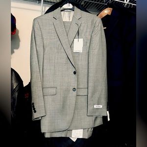 Calvin Klein grey two piece suit